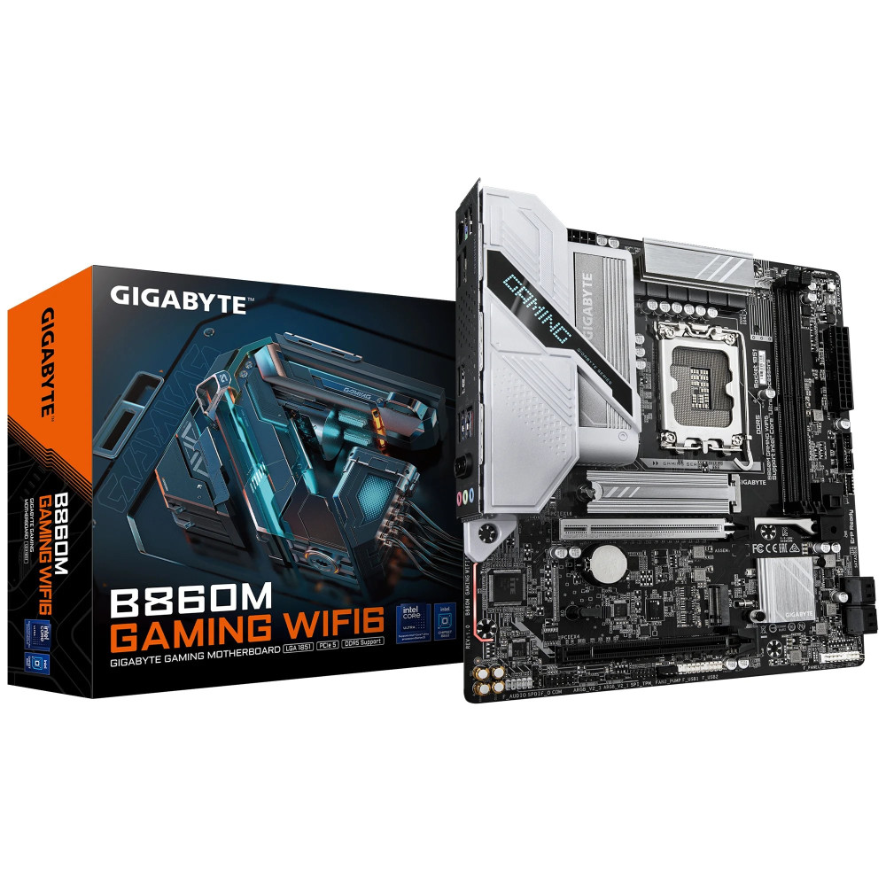 Gigabyte B860M GAMING WIFI6 - Scheda madre - micro ATX - LGA1851 Socket - Chipset B860 - Wi-Fi 6, Bluetooth - Grafica integrata 