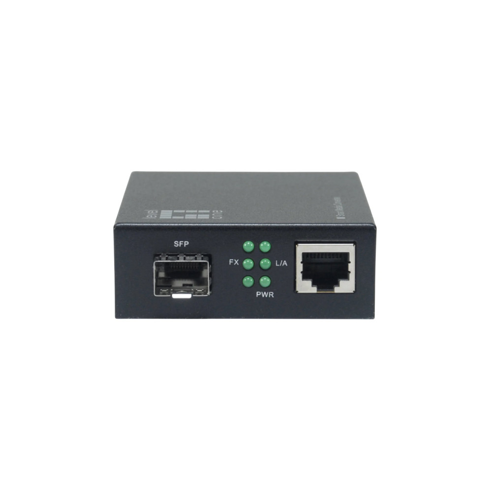 LevelOne Smart Gigabit RJ45-SFP Media Converter compatibile con rack da 19 pollici, 1000 Mbit/s, 10Base-T, 100Base-T, 1000Base-T