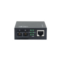 LevelOne Smart Gigabit RJ45-SC Media Converter, Fibra Ottica Multimodo, 850 nm, 500 m, compatibile con rack da 19 pollici, 1000 