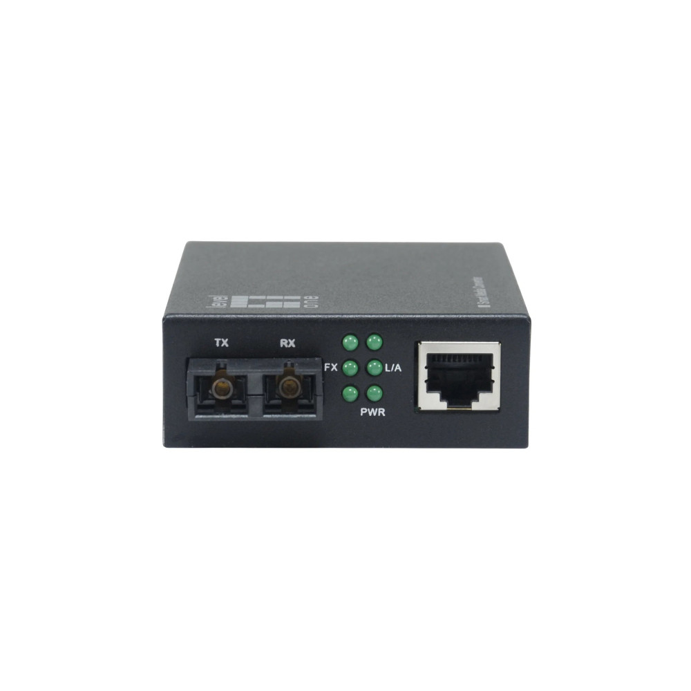 LevelOne Smart Gigabit RJ45-SC Media Converter, Fibra Ottica Multimodo, 850 nm, 500 m, compatibile con rack da 19 pollici, 1000 