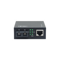 LevelOne Smart Gigabit RJ45-SC Media Converter, Fibra Monomodo, 1310 nm, 20 km, compatibile con rack di montaggio da 19 pollici,