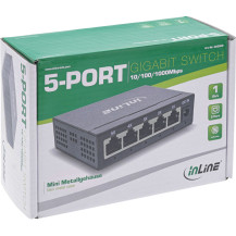 Switch Gigabit InLine a 5 porte - 1 Gb/s - Desktop - Cassa in metallo - senza ventilatore