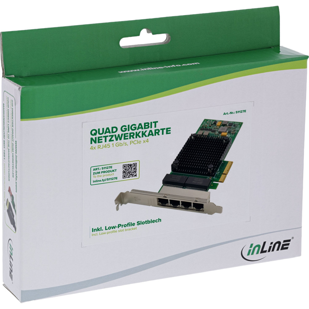 Carta di rete Gigabit Inline Quad - 4x RJ45 1 Gb/s - PCIe x4