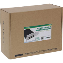 Carta di rete Gigabit a 6 canali InLine - 6x RJ45 1 Gb/s - PCIe x4