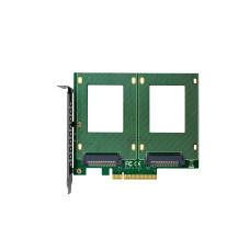 Carta PCI Express InLine a 2x interno U.2 NVMe SFF-8639 ? Bifurcation - PCIe x8 - ampia