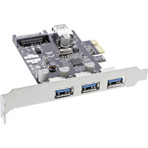 Carta di interfaccia InLine - 3x+1x USB 3.2 Gen.1 - PCIe - SATA + LP-Slotblech