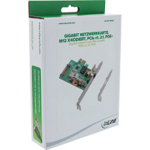 Carta di rete Gigabit InLine - M12 x-codificato - PCIe x1 - 2.1 - PoE+
