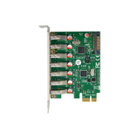 Carta di interfaccia InLine - 7x USB-A 3.2 Gen.1 - PCIe - Ferroretraibile SATA - VL805