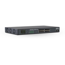 Switch di rete Gigabit Inline PoE++ con 16 porte - 1Gb/s - 2x SFP, 19" 1U (incluso angolo)