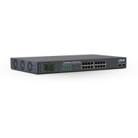 Switch di rete Gigabit Inline PoE++ con 16 porte - 1Gb/s - 2x SFP, 19" 1U (incluso angolo)
