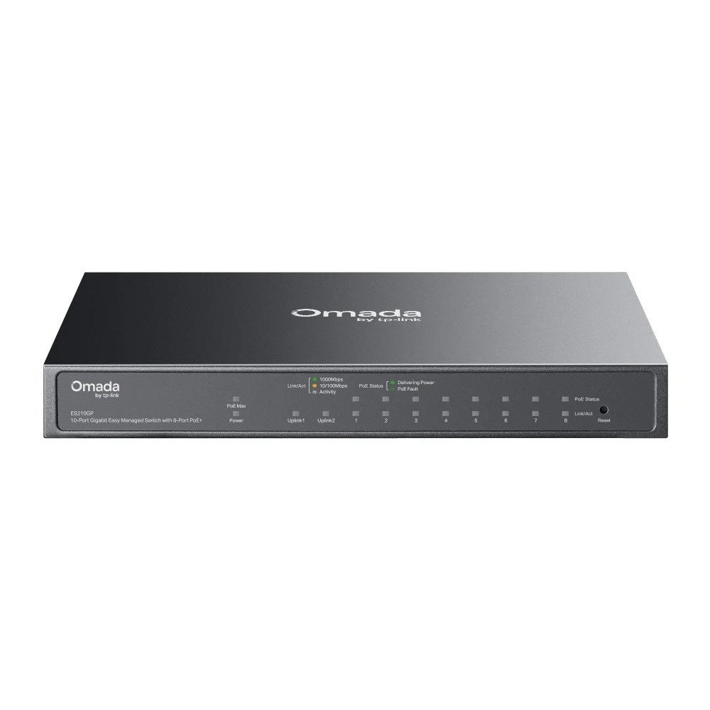 TP-LINK Omada ES210GP, gestito, L2, Gigabit Ethernet (10/100/1000), Power over Ethernet (PoE), installazione in rack, rail DIN