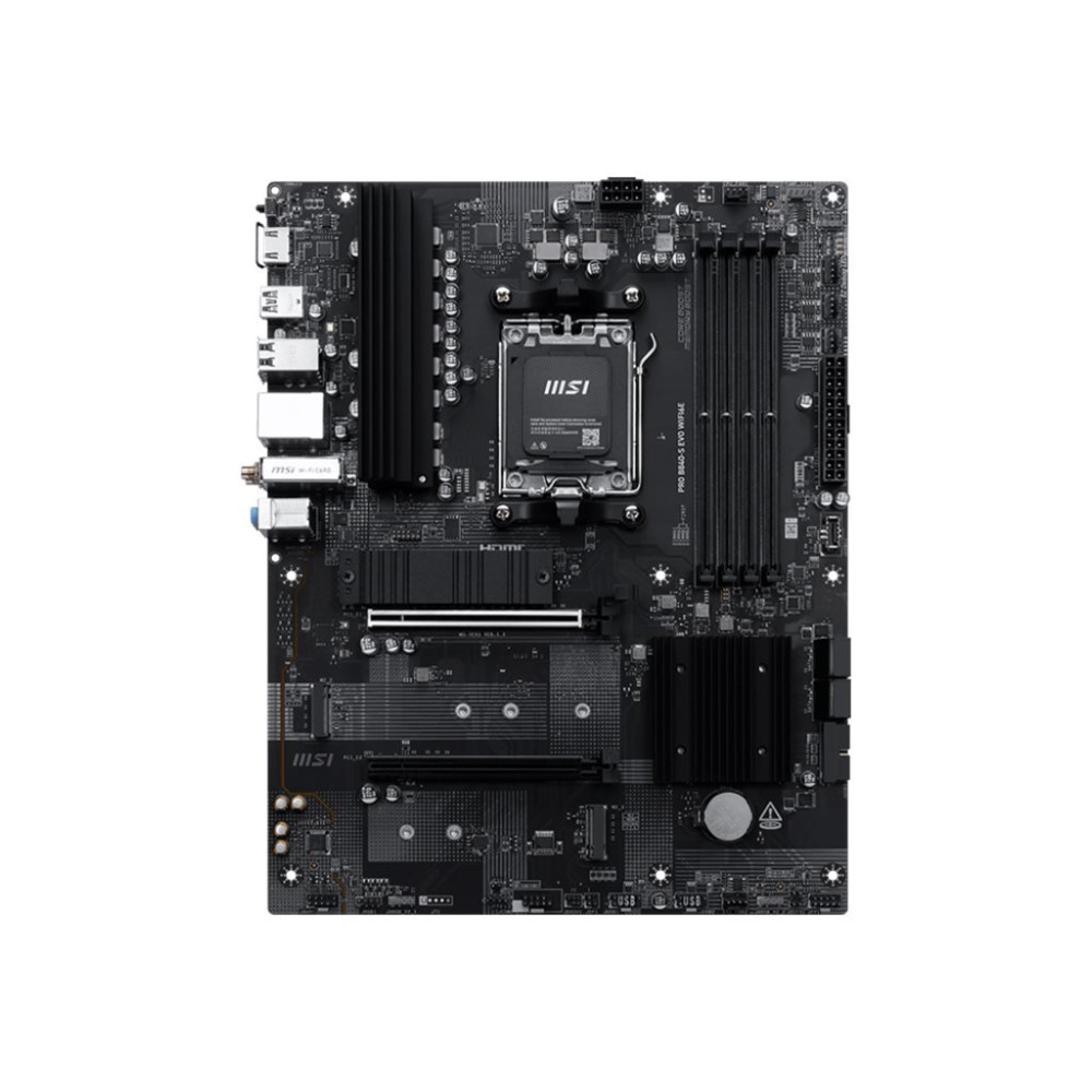 MSI PRO B840-S EVO WIFI6E - Scheda madre - ATX - Socket AM5 - Chipset AMD B840 - USB 3.2 Gen 1, USB 3.2 Gen 2, USB-C 3.2 Gen 1, 