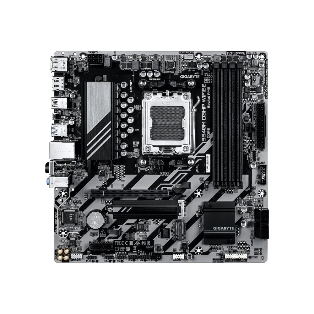 Gigabyte B840M D3HP WIFI6E - Scheda madre - micro ATX - Socket AM5 - Chipset AMD B840 - USB-C 3.2 Gen 1, USB 3.2 Gen 1, USB 3.2 