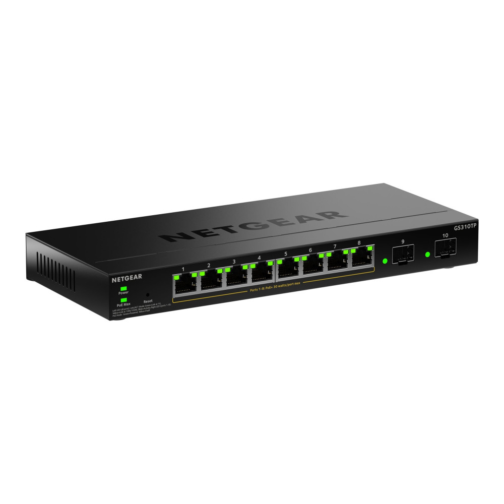 Netgear GS310TPv2 - Switch - 2+/L3 Lite - Intelligente - 8 x 10/100/1000 (PoE+)