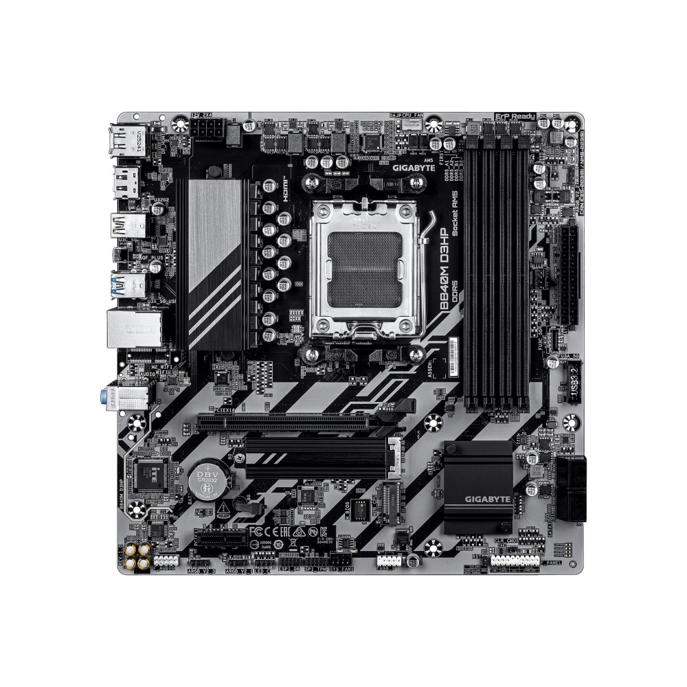 Gigabyte B840M D3HP - Scheda madre - micro ATX - Socket AM5 - Chipset AMD B840 - USB-C 3.2 Gen 1, USB 3.2 Gen 1 - LAN Gigabit - 