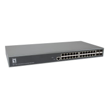 LevelOne TURING 28-porto Switch Gigabit Gestito Livello 3 Lite, 24 ├ù 1G RJ45, 4 ├ù 1G/10G SFP+ Uplinks, Gestito, L3, Ethernet G