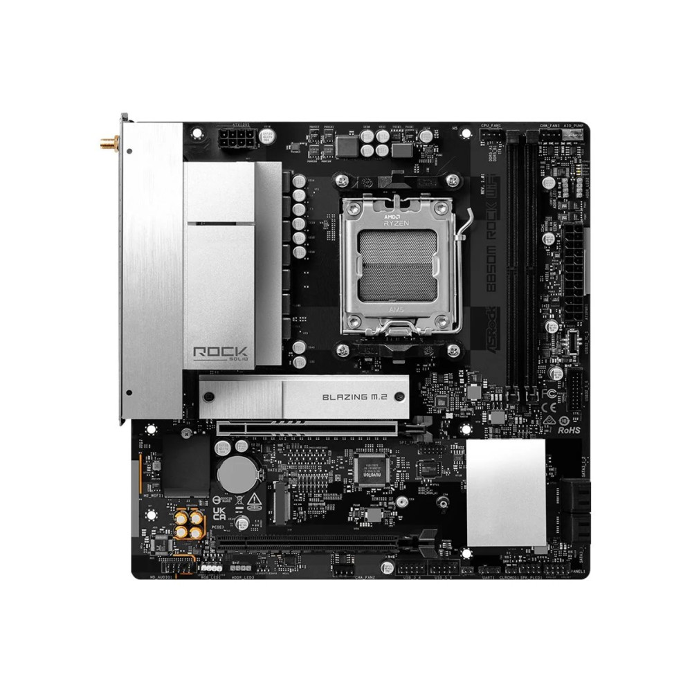 ASRock B850M Rock WiFi - Scheda madre - micro ATX - Socket AM5 - Chipsatz AMD B850 - USB-C 3.2 Gen 1, USB 3.2 Gen 1 - 2,5 Gigabi