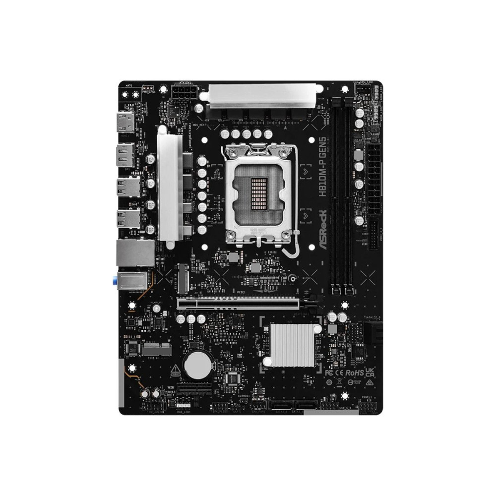 ASRock H810M-P Gen5 - Scheda madre - micro ATX - LGA1851 Socket - Chipset H810 - USB 3.2 Gen 1 - LAN Gigabit - Grafica integrata