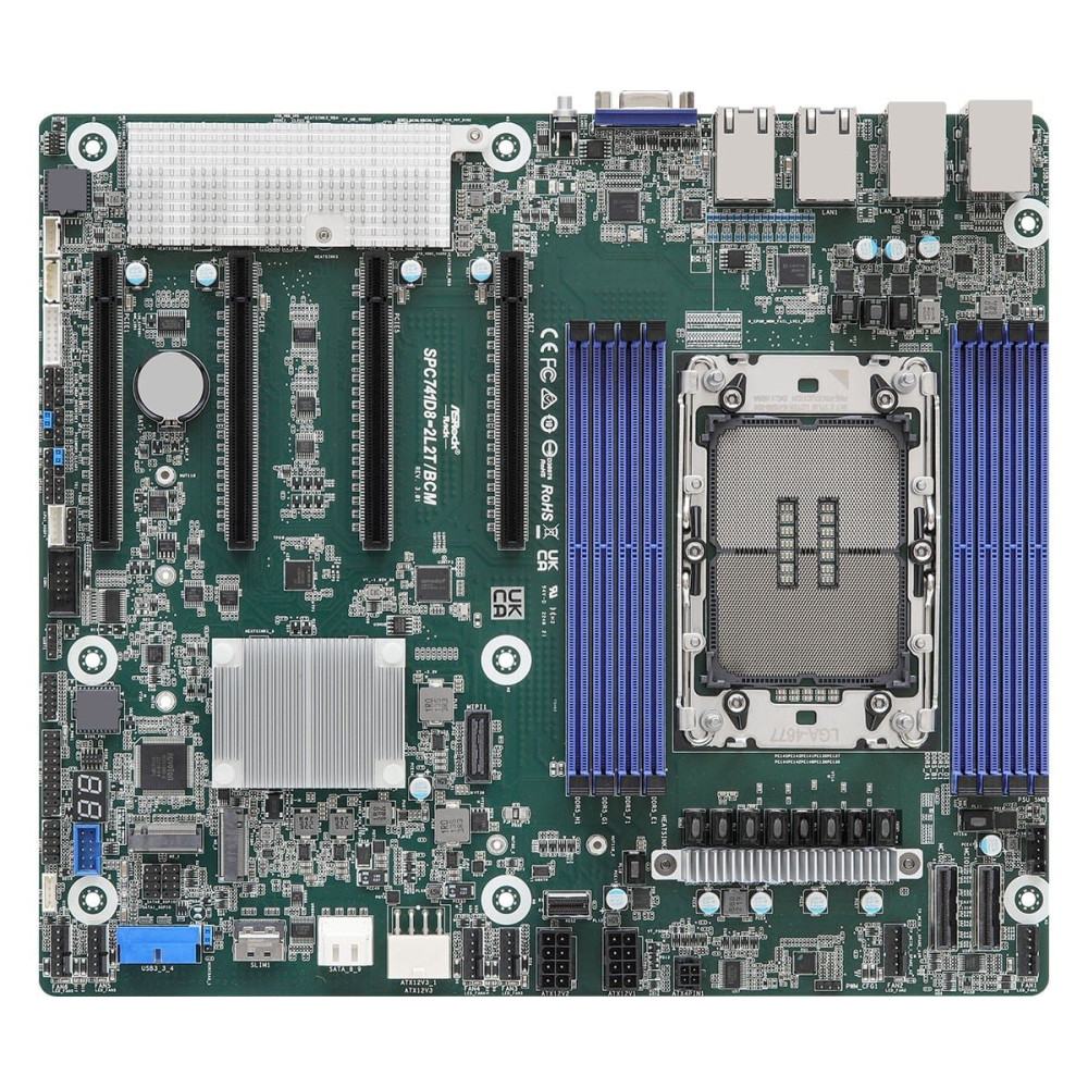ASRock SPC741D8-2L2T/BCM, 1xSKT LGA 4677, 4/5Gen. Intel Xeon Scalable, C741, 8xDIMM, NVMe, 2x10GbE, 2xGbE, IPMI