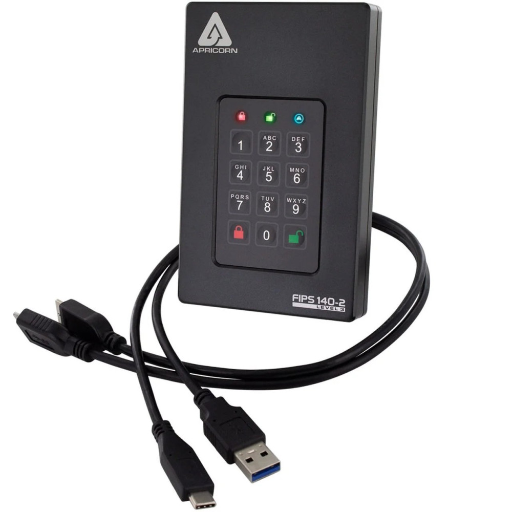 Apricorn Aegis Fortress L3 - Festplatte - verschlüsselt - 2 TB - extern (tragbar)