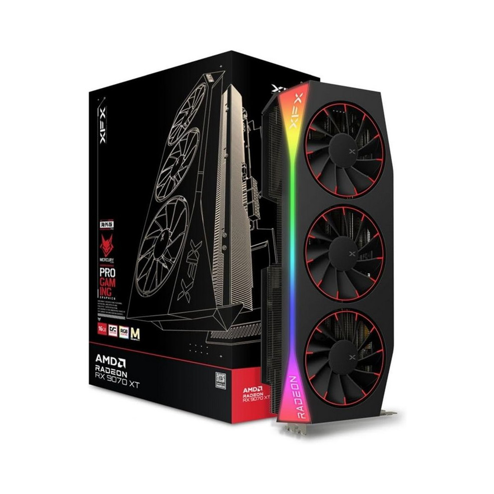 XFX RX 9070XT MERCURY Magnetic Air RGB Gaming 16GB OC Black retail - 16.384 MB