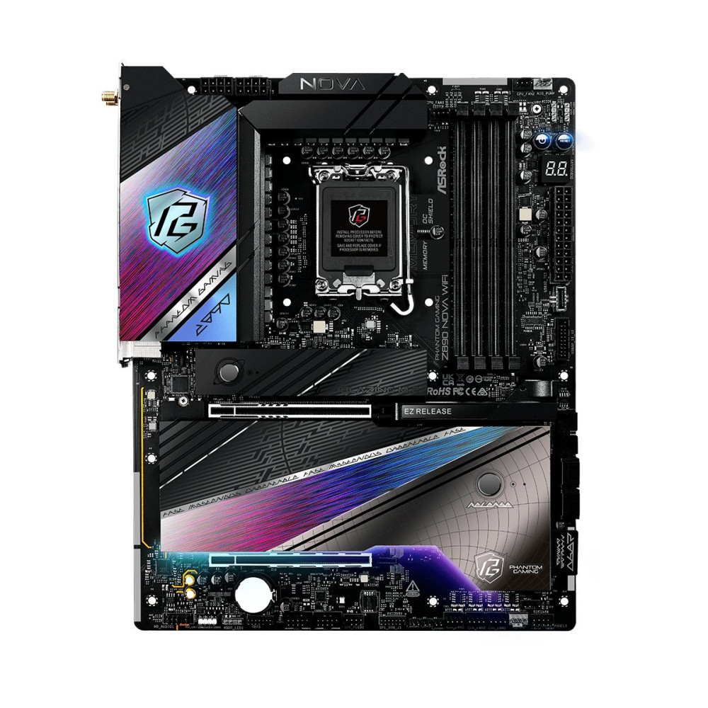 ASRock Phantom Gaming Z890 NOVA WIFI - Scheda madre - ATX - LGA1851 Socket - Chips Z890 - USB4, USB-C 3.2 Gen 2x2, USB 3.2 Gen 2