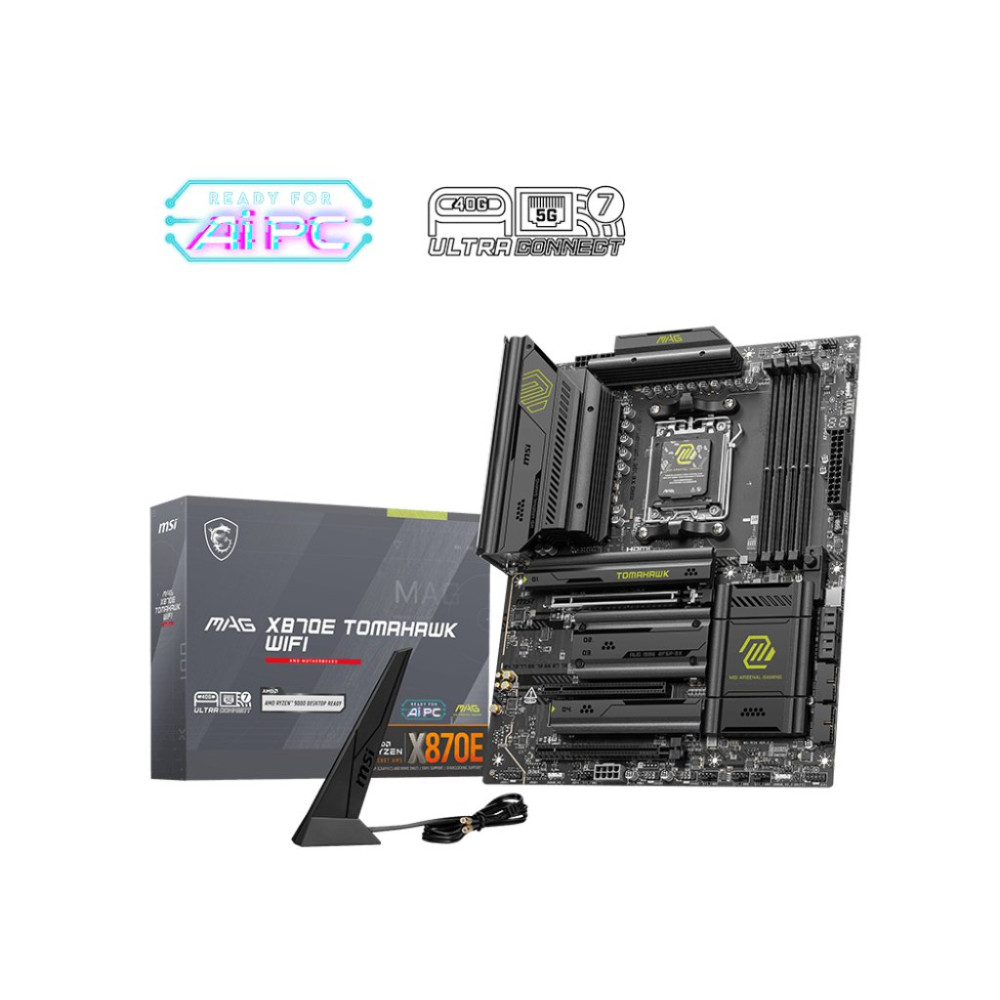 MSI MAG X870E TOMAHAWK WIFI - Scheda madre - ATX - Socket AM5 - Chips AMD X870E - USB-C 3.2 Gen 2x2, USB-C 3.2 Gen 2, USB 3.2 Ge
