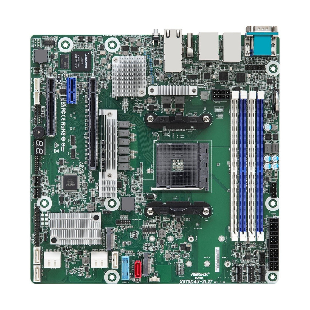ASRock Rack X570D4U-2L2T/BCM - Motherboard - micro ATX - Socket AM4 - AMD X570 Chipsatz - USB 3.2 Gen 1, USB 3.2 Gen 2 - 2 x 10 