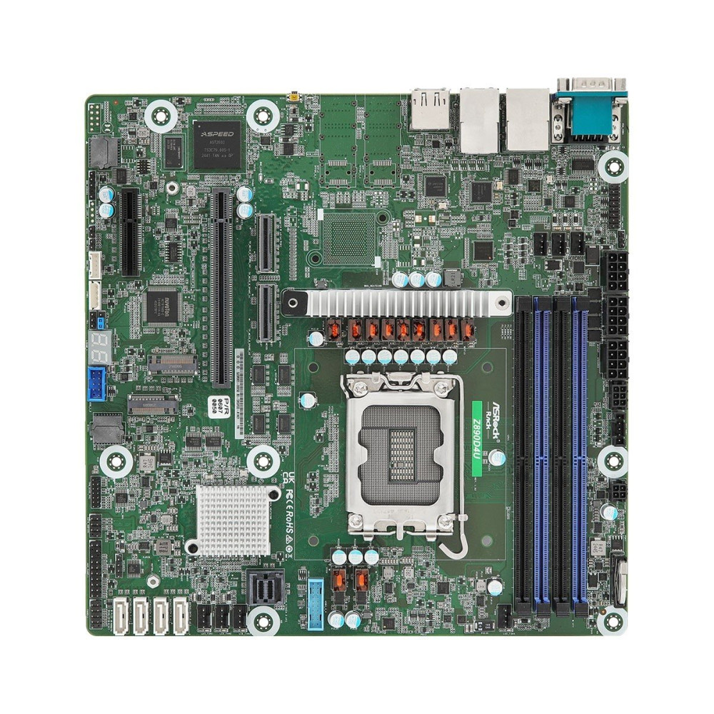 ASRock Z890D4U 1xSKT LGA 1851 Intel Core Ultra Z890 SATA 2xM.2 2xGbE
