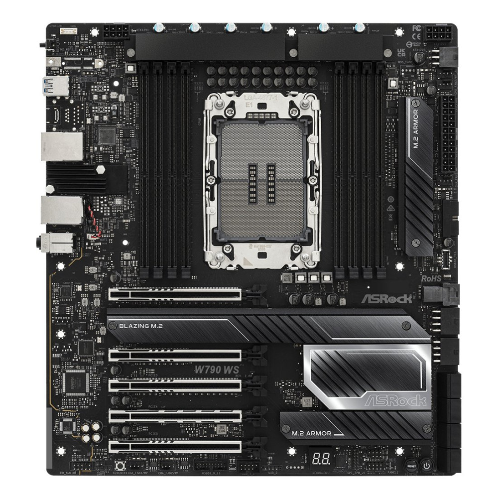 ASRock W790 WS R2.0 - Motherboard - E-ATX - LGA4677 Socket-E - W790 Chipsatz - USB-C 3.2 Gen 2x2, USB 3.2 Gen 1, USB 3.2 Gen 2 -