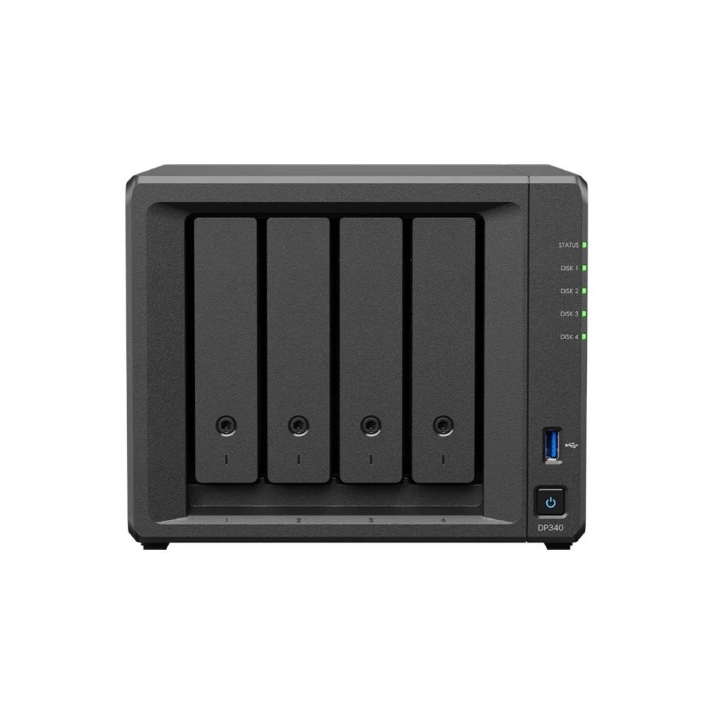 Synology DP340 - Server - DT - 1-Weg - 1 x Ryzen Embedded R1600 / 2.6 GHz - RAM 16 GB - SATA - Hot-Swap 8.9 cm (3.5")