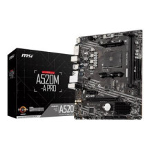 MSI A520M-A PRO - AMD - Presa AM4 - AMD Ryzen 3 3rd Gen - 3rd Generation AMD Ryzen 5 - 3rd Generation AMD Ryzen 7 - 3rd Generati