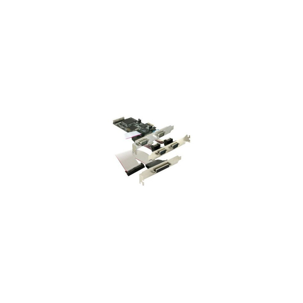 Delock PCI Express card 4 x serial, 1x parallel