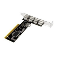 LogiLink 4+1-port USB 2.0 PCI Card - PCI - USB 2.0 - ROHS - FCC - CE - VIA VT6212L - 480 Mbit/s - PC - Mac