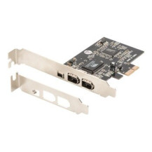 DIGITUS PCIe - IEEE 1394/Firewire - Nero - Metallico - 0,4 Gbit/s - 0 - 70 °C - 25 - 65%