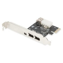 DIGITUS PCIe - IEEE 1394/Firewire - Nero - Metallico - 0,4 Gbit/s - 0 - 70 °C - 25 - 65%