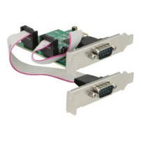 Delock 89641 - PCIe - Seriale - A basso profilo - PCIe 2.0 - RS-232 - Verde