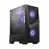 MSI MAG FORGE 100M - Midi Tower - PC - Vetro temperato - Nero - Trasparente - ATX,Micro ATX,Mini-ITX - Giocare