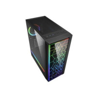Sharkoon RGB LIT 100 - Midi Tower - PC - Nero - ATX,Micro ATX,Mini-ITX - Rosso/Verde/Blu - Ventole - Frontale