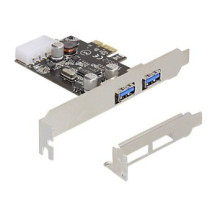 Delock 2x USB 3.0 PCI Express card - PCIe - USB 3.2 Gen 1 (3.1 Gen 1) - 1x Power SATA - Nero - CE - FCC - 5000 Mbit/s