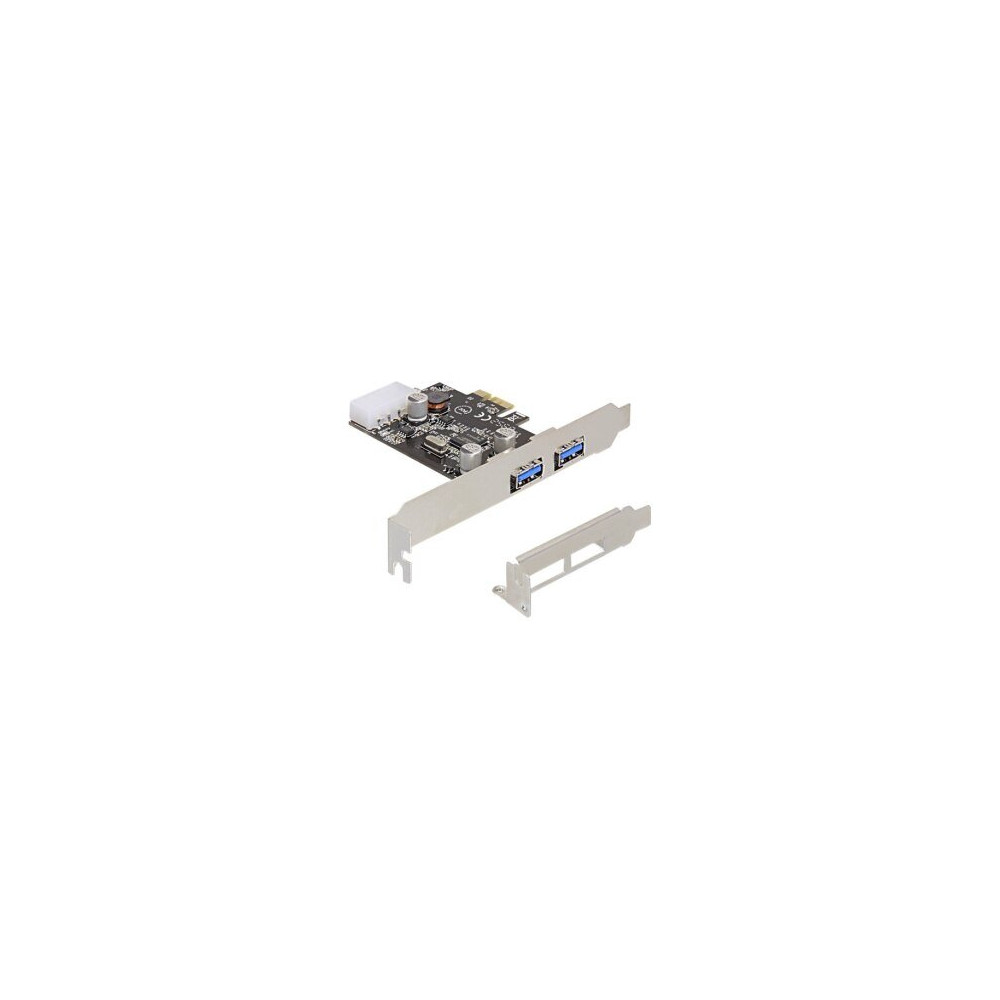 Delock 2x USB 3.0 PCI Express card - PCIe - USB 3.2 Gen 1 (3.1 Gen 1) - 1x Power SATA - Nero - CE - FCC - 5000 Mbit/s