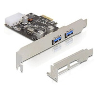 Delock 2x USB 3.0 PCI Express card - PCIe - USB 3.2 Gen 1 (3.1 Gen 1) - 1x Power SATA - Nero - CE - FCC - 5000 Mbit/s
