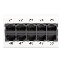 DIGITUS 50-port Patch Panel - RJ-45 - Cat3 - Bianco - Montaggio a rack - 1U
