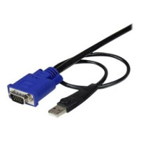 StarTech.com Cavo sottile KVM - VGA - USB - 2 in 1 1,3 m c.a. - 3 m - VGA - Nero - USB - USB A + VGA - VGA
