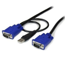 StarTech.com Cavo sottile KVM - VGA - USB - 2 in 1 1,3 m c.a. - 3 m - VGA - Nero - USB - USB A + VGA - VGA