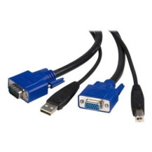 StarTech.com Cavo per commuttatore KVM 2 in 1 VGA e USB - Cavo Switch KVM per USB e VGA da 1,8m - 1,8 m - VGA - Nero - USB - USB