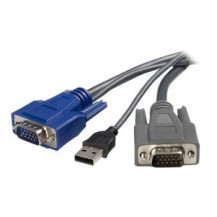 StarTech.com Cavo KVM ultra-sottile VGA USB 2 in 1 1,8 m - 1,8 m - Nero - VGA - USB A + VGA - Maschio/Maschio - 145 mm