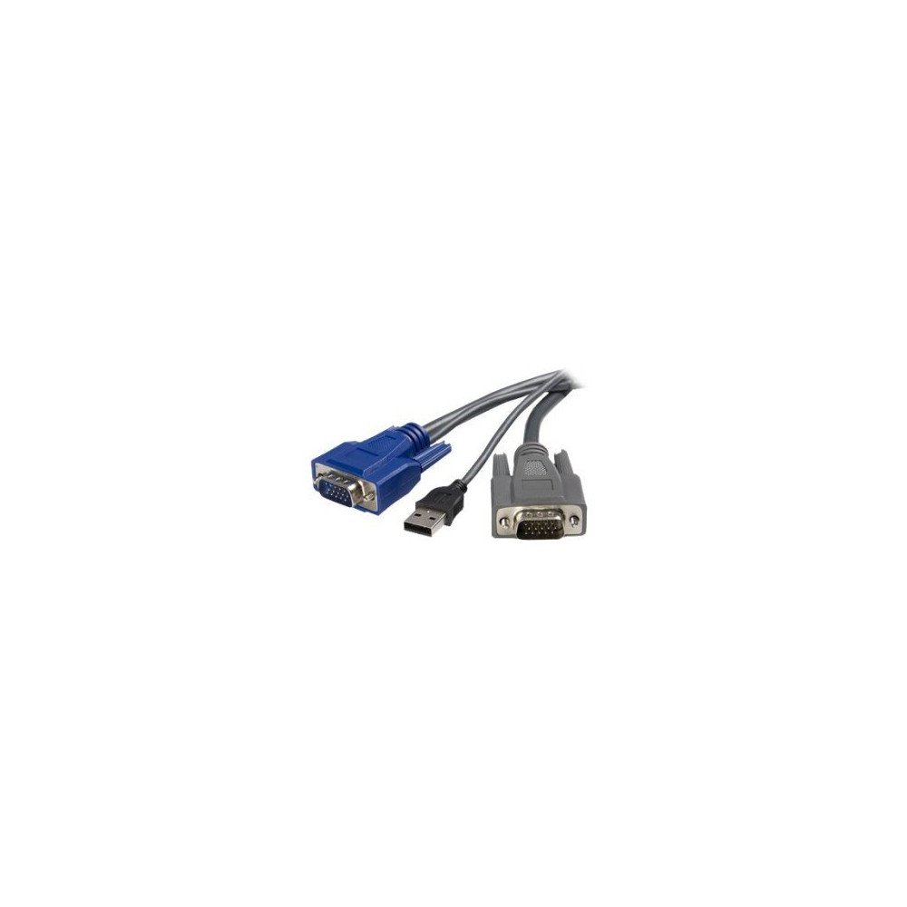 StarTech.com Cavo KVM ultra-sottile VGA USB 2 in 1 1,8 m - 1,8 m - Nero - VGA - USB A + VGA - Maschio/Maschio - 145 mm