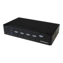 StarTech.com Switch Commutatore KVM a 4 Porte DisplayPort con Hub USB 3.0 - 4K - 3840 x 2160 Pixel - 4K Ultra HD - Montaggio rac