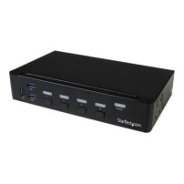 StarTech.com Switch Commutatore KVM a 4 Porte DisplayPort con Hub USB 3.0 - 4K - 3840 x 2160 Pixel - 4K Ultra HD - Montaggio rac